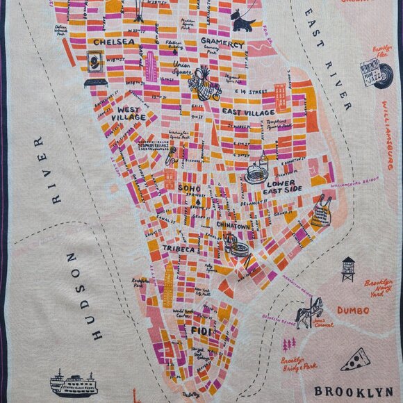 NWT kate spade Map of Manhattan Scarf - Picture 12 of 12